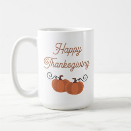 Taza De Café Feliz Día de Acción de Gracias Calabaza Otoño