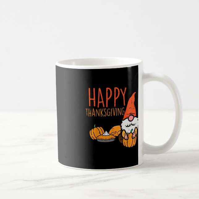 Taza De Café Feliz Día de Acción de Gracias Gnome Calabaza Cute (Derecha)