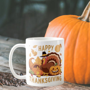Taza De Café Feliz Día de Acción de Gracias Mug de otoño