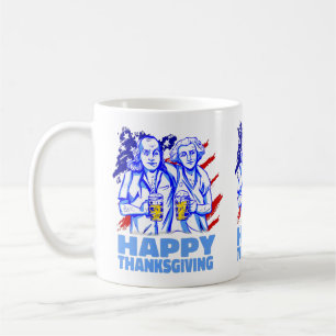 Taza De Café feliz día de acción de gracias washington franklin