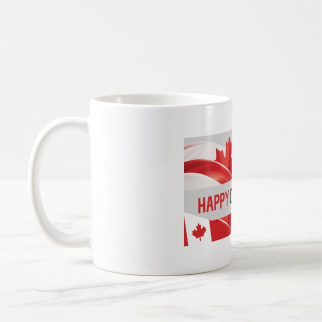 Taza De Café Feliz Día de Canadá, 1ro de julio Mug. (Izquierda)