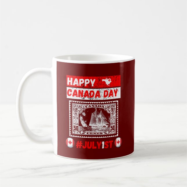 Taza De Café Feliz Día de Canadá el 1 de julio (Izquierda)