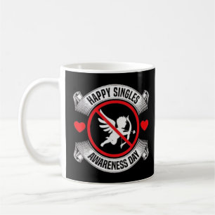 Taza De Café Feliz Día de Conciencia de los Solteros Anti Cupid