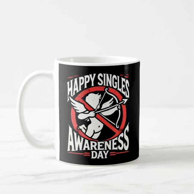 Taza De Café Feliz Día de Conciencia de los Solteros, Día de Sa (Izquierda)