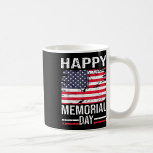 Taza De Café Feliz Día De Conmemoración Bandera Estadounidense,