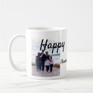 Taza De Café Feliz día de cumpleaños foto familia nombre clase