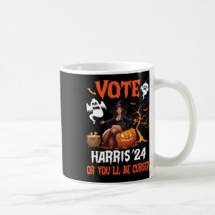 Taza De Café Feliz Día De Halloween Vota Harris 2024 O Serás