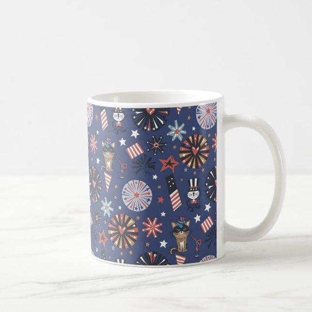 Taza De Café Feliz Día de la Independencia y regalo del 4 de ju (Derecha)