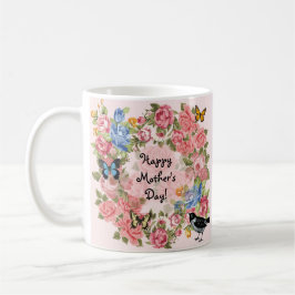 Taza De Café Feliz Día de la Madre a Rosas de la Vintage