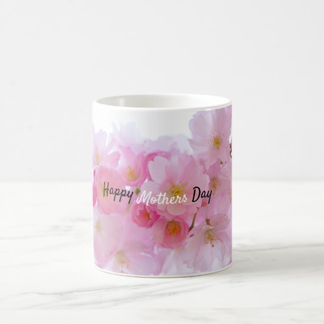 Taza De Café Feliz Día de la Madre Árbol de cerezo rosa (Centro)