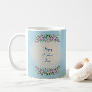 TAZA DE CAFÉ FELIZ DÍA DE LA MADRE(AZUL LIGERO)CAFÉ MUG