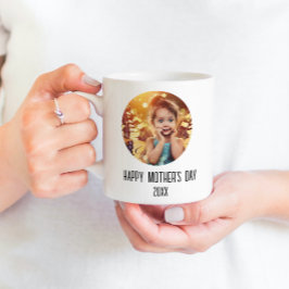 Taza De Café Feliz Día de la Madre, breve foto infantil