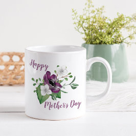 Taza De Café Feliz Día de la Madre con spray de flores acuática
