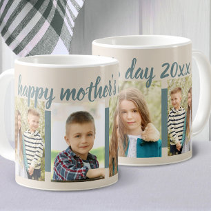 Taza De Café Feliz Día de la Madre Editable Año 4 Foto Crema