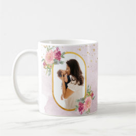 Taza De Café Feliz Día de la Madre Foco Floral Rosa-Oro