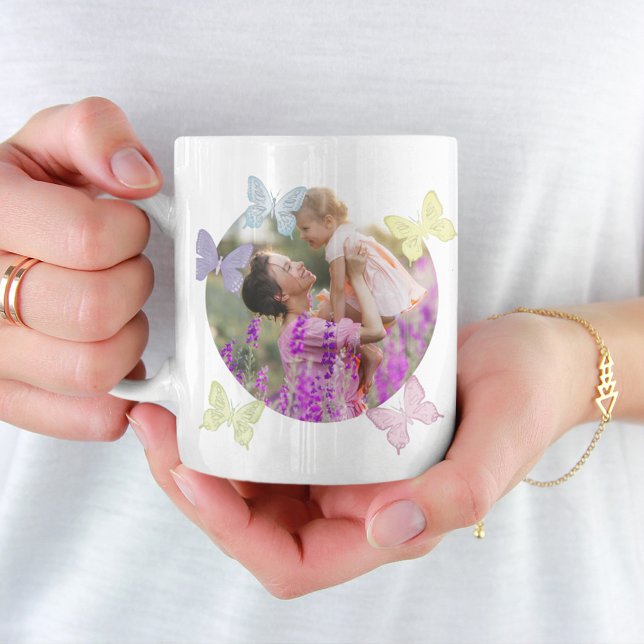 Taza De Café Feliz Día de la Madre Foto Pastel Butterflies (Subido por el creador)