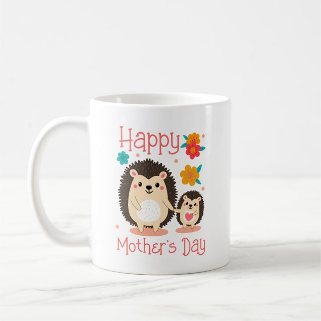 Taza De Café Feliz Día de la Madre, mamá y bebe (Izquierda)