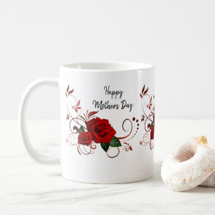 Taza De Café Feliz Día de la Madre, Red Rose Mug