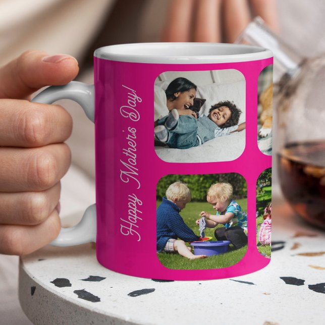 Taza De Café Feliz Día de la Madre te ama mamá collage de fotos (Subido por el creador)