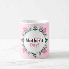 Taza De Café Feliz Día de la Madre Tulipanes rosados
