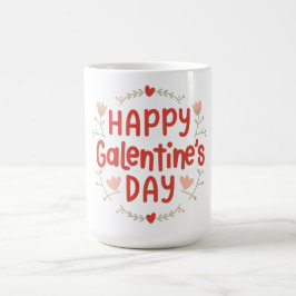 Taza De Café Feliz Día de las Galentinas - diseño floral