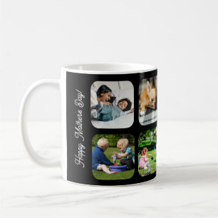 Taza De Café Feliz día de las madres te amo mamá foto negro roj