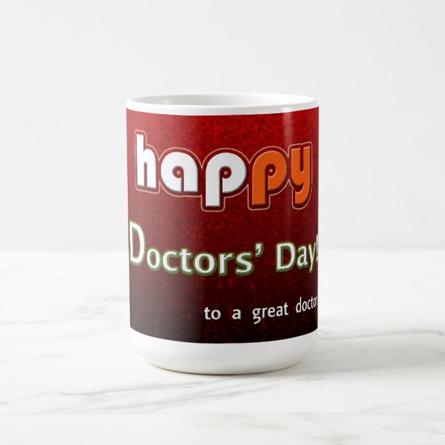 Taza De Café Feliz Día de los Médicas Rojo (Centro)