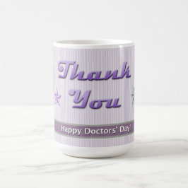 Taza De Café Feliz Día de los Médicas, tiras moradas