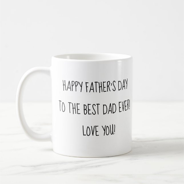 Taza De Café feliz día de los padres desea diversión caligrafía (Izquierda)