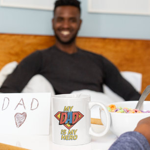 Taza De Café Feliz Día De Los Padres Mi Papá Es Mi Héroe