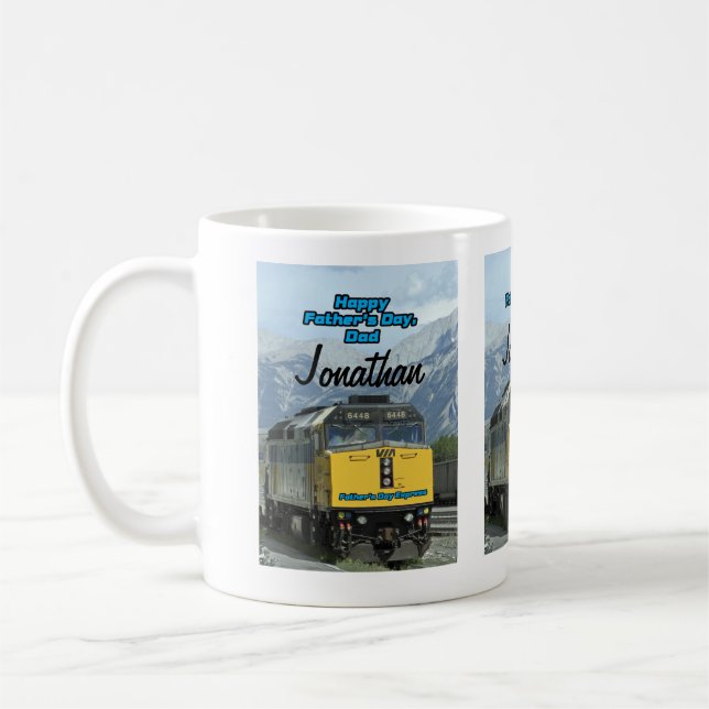 Taza De Café Feliz Día de los Padres Motor de Tren Ferroviario  (Izquierda)