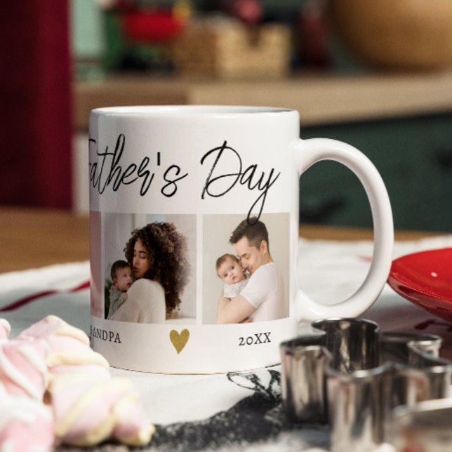 Taza De Café Feliz Día de los Primeros Padres Abuelo 5 Collage  (Subido por el creador)