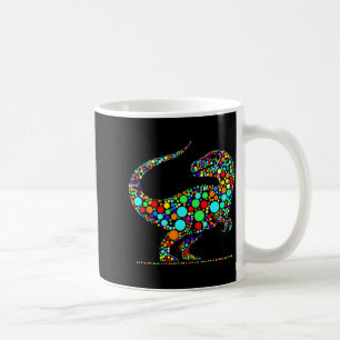 Taza De Café Feliz Día de los Puntos Colorido Dinosaurio de Lun