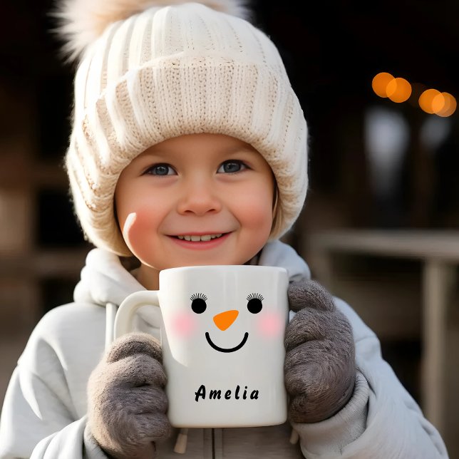 Taza De Café Feliz Día de Navidad de Snowman Face (Subido por el creador)