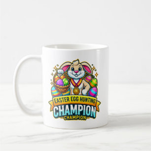 Taza De Café Feliz Día de Pascua Campeón de Caza de Huevos de P