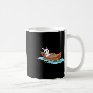 Taza De Café Feliz Día de Pascua, conejito pescador, niños homb