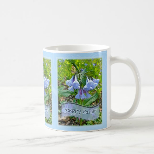 Taza De Café Feliz Día de Pascua, Virginia Bluebells (Derecha)