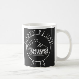 Taza De Café Feliz día de Pi, tarta de pizarra