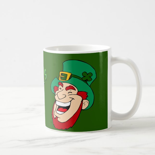 Taza De Café Feliz Día de San Patricio Divertido y Magico Lepre (Derecha)