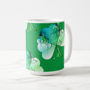 Taza De Café "Feliz día de San Patricio" Escrito a mano con tré