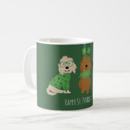 Taza De Café Feliz Día de San Patricio para los perros Goldendo