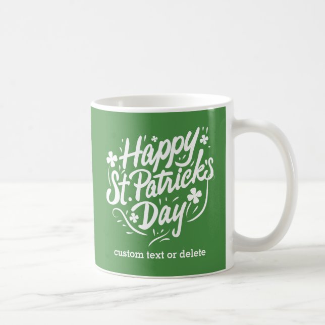 Taza De Café Feliz Día de San Patrón Shamrock irlandés personal (Derecha)