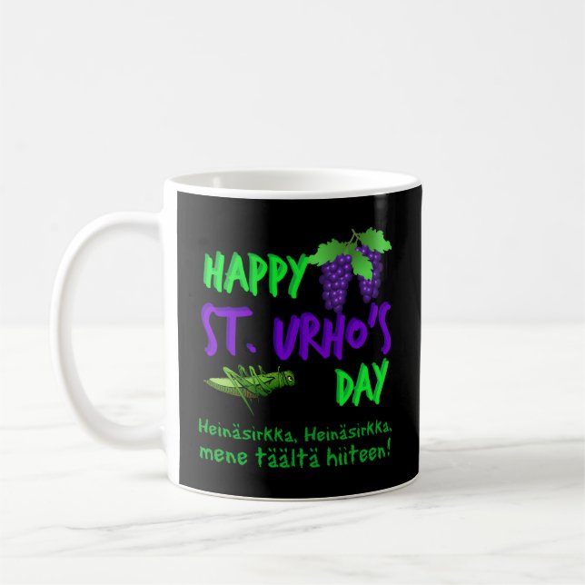 Taza De Café Feliz Día De San Urho Novedad Finlandesa De Grassh (Izquierda)