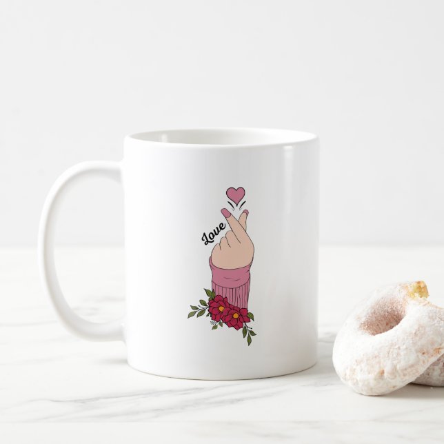 Taza De Café Feliz Día de San Valentín 2024 - Amo a las imágene (Con donut)