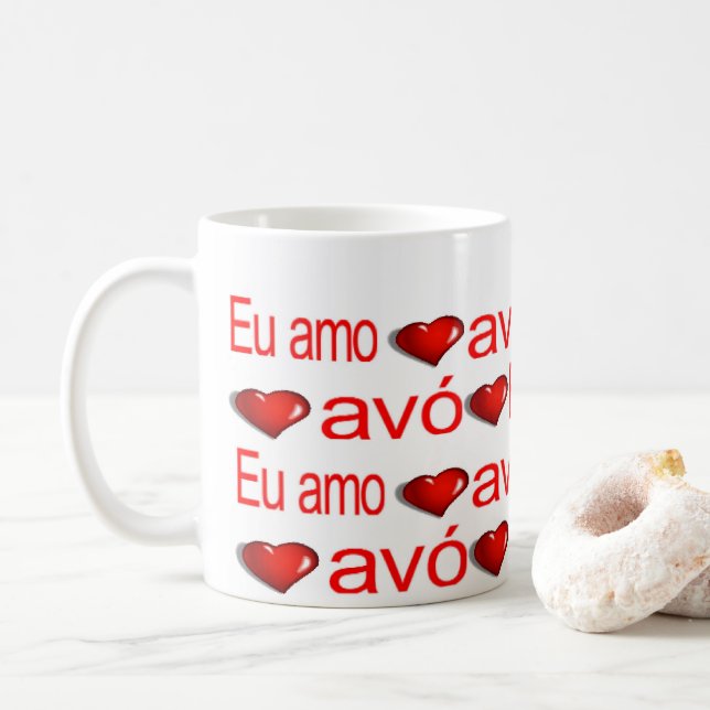 Taza De Café Feliz Día de San Valentín a la abuela Amo Avo (Con donut)
