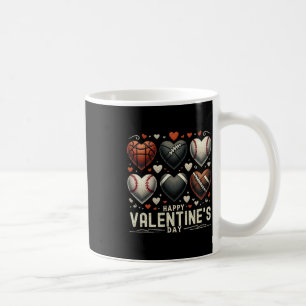 Taza De Café Feliz día de San Valentín Baloncesto Béisbol Fútbo