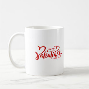 Taza De Café Feliz Día de San Valentín en rojo