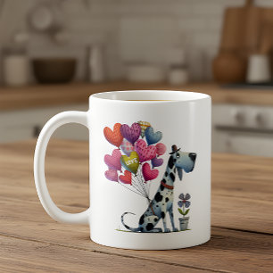 Taza De Café Feliz día de San Valentín encantador Gran Danés