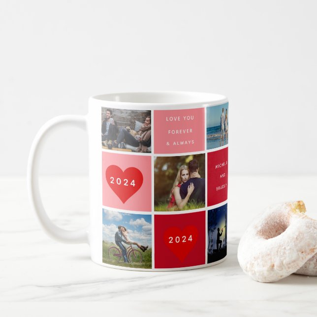 Taza De Café Feliz Día de San Valentín Fotografías Parejas (Con donut)