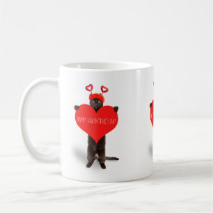 Taza De Café Feliz Día de San Valentín lindo gato con humor de 